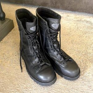 Harley Davidson high black lace up riding boot size 9